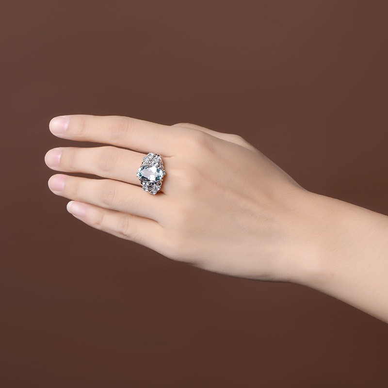 Nhẫn sapphire bạc 925 kiểu Âu Mỹ