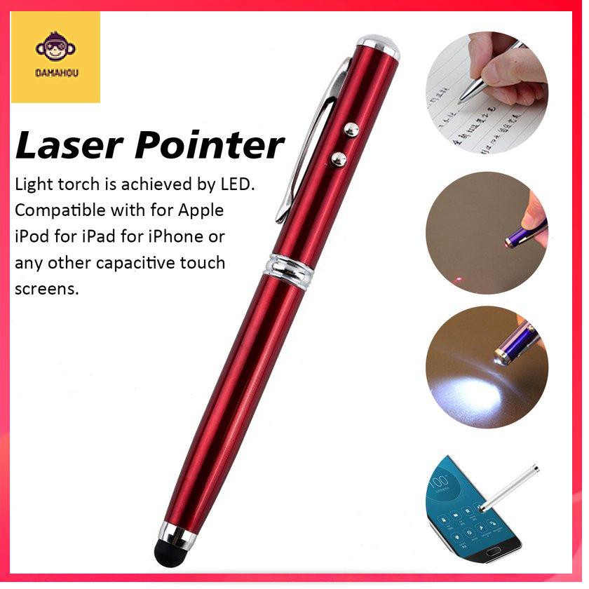 【Trong kho】4 in1 LED Laser Popper Torch Màn hình cảm ứng Bút bi cho điện thoại di động
