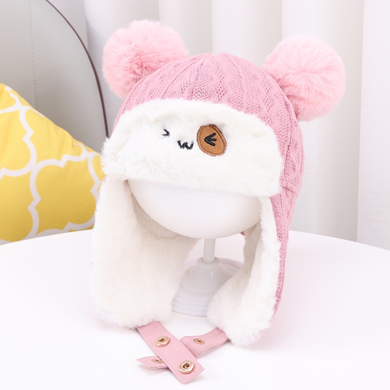 Mũ beanie Trùm Tai Giữ Ấm Chống Gió Dễ Thương Cho Bé