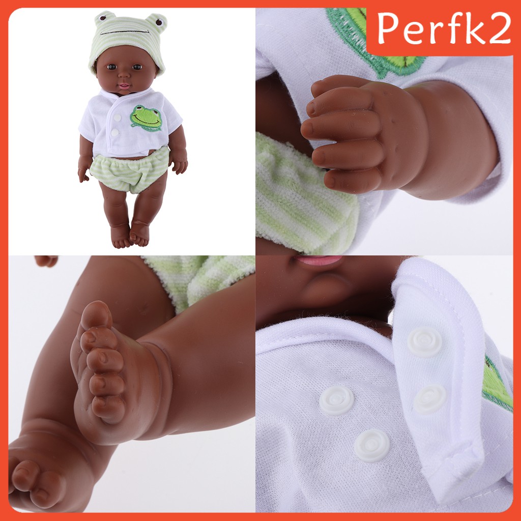 30cm Realistic Vinyl Baby Doll Lifelike Newborn Baby Doll Toy Gift in Green