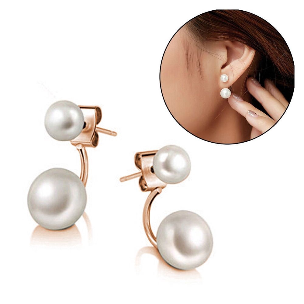 Khuyên tai chuỗi đính hạt giả ngọc trai