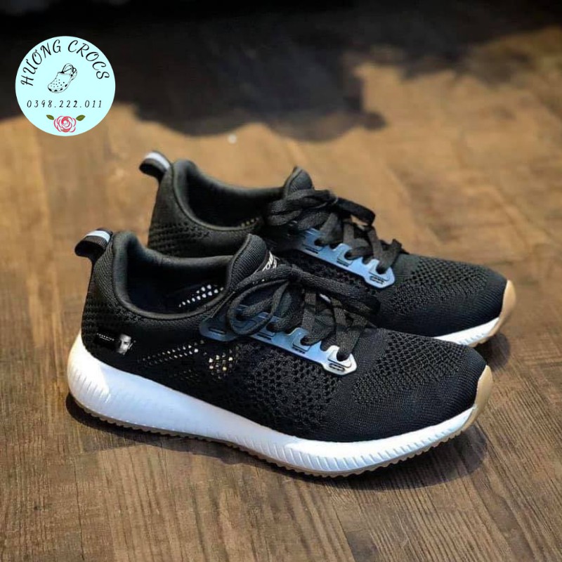 Giày thể thao skechers vải lưới buộc dây cực êm mềm nhẹ, thoáng khí cho nam nữ