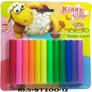 Bộ đất sét nặn 12 màu Kiddy Clay Thái Lan