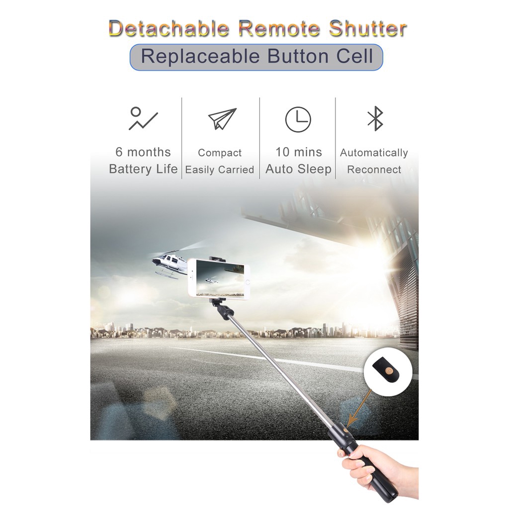 Mini Selfie stick Chân máy Monepad 270 ° không dây Bluetooth với điều khiển từ xa | BigBuy360 - bigbuy360.vn