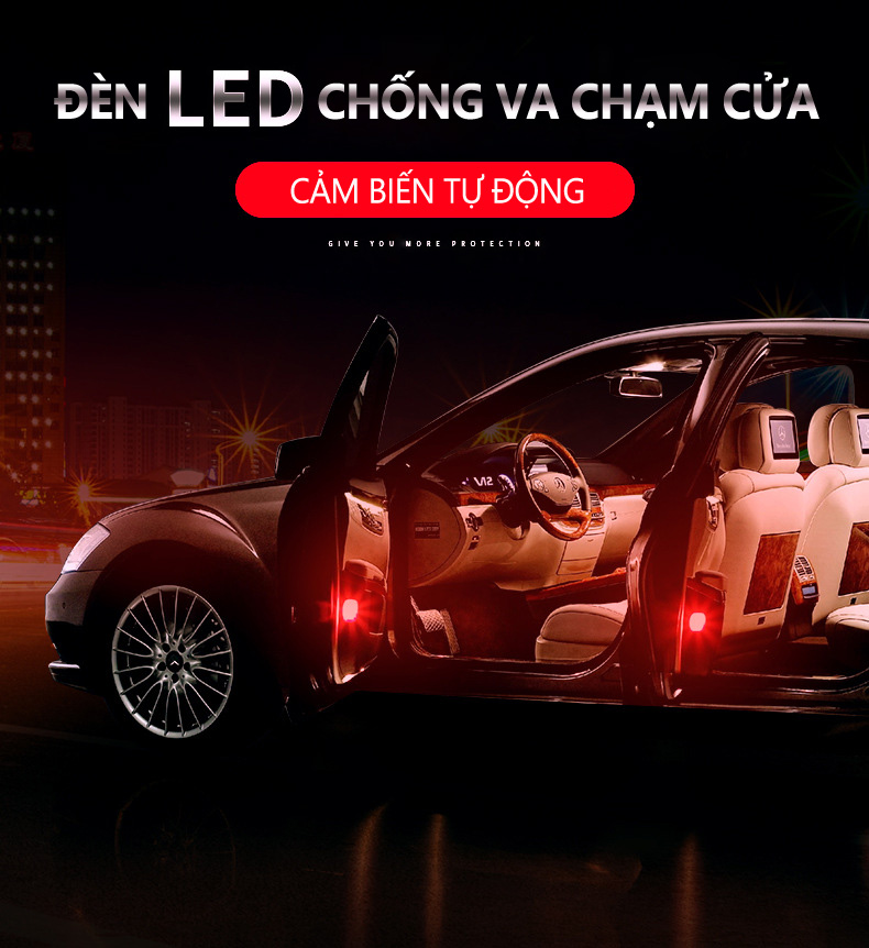 HÀNG MỚI VỀ - BỘ 4 đèn LED cảnh báo an toàn khi mở cửa xe ô tô, xe hơi