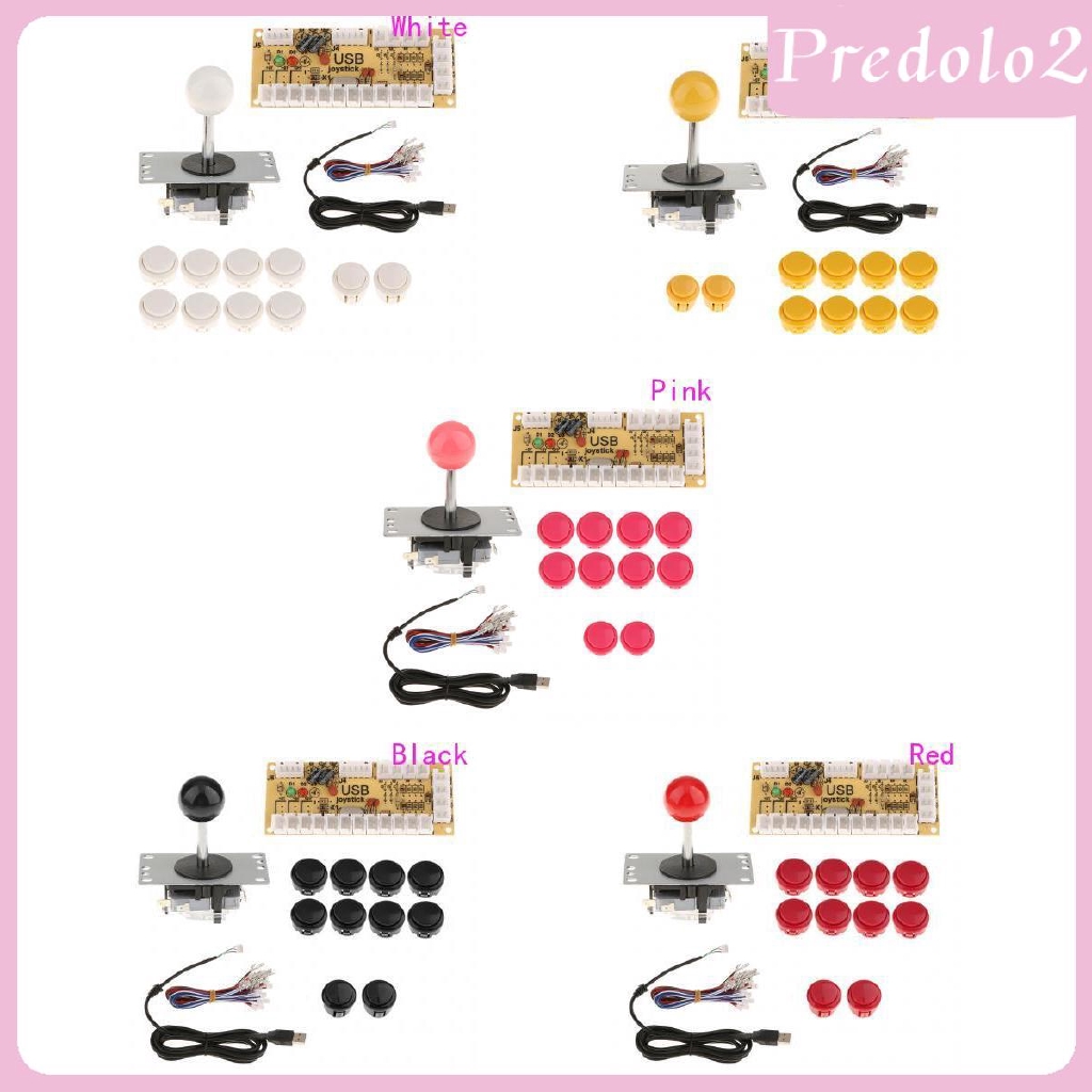 Bộ Mã Hóa USB 5 Pin + 10 Nút Nhấn Màu Trắng Predolo2 Cho Tay Cầm Chơi Game Arcade DIY