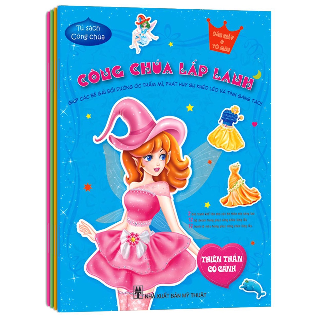 Sách - Tủ Sách Công Chúa - Công Chúa Lấp Lánh - Bộ 4 quyển, lẻ tùy chọn (Dán giấy và tô màu) (5-12 tuổi)
