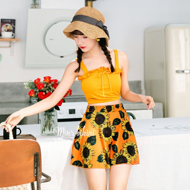 Đồ Bơi Đi Biển Dáng Bikini Hai Mảnh Họa Tiết Hoa Hướng Dương B048 | BigBuy360 - bigbuy360.vn
