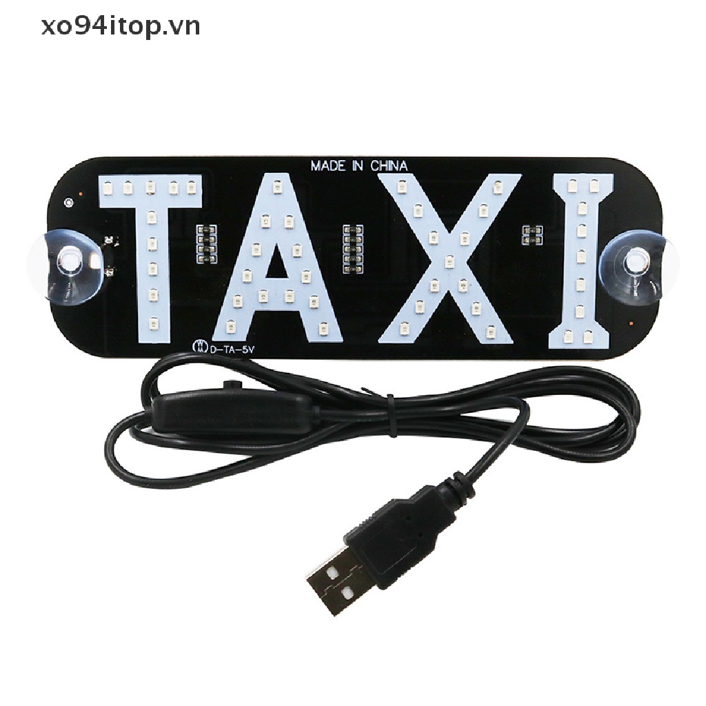 Bảng đèn LED 12V chữ taxi gắn kính chắn gió xe ô tô kèm công tắc tiện dụng