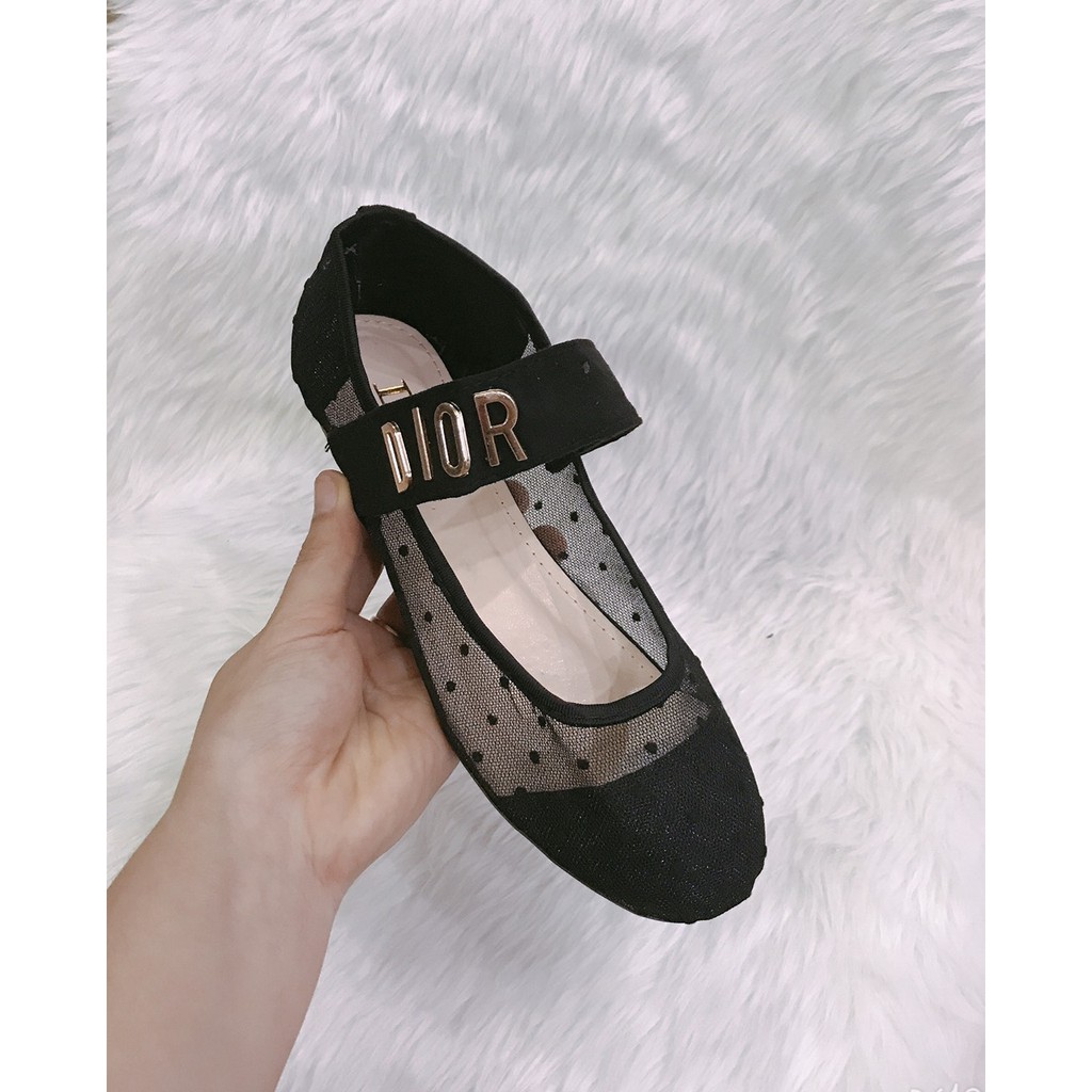 Giày bệt ren chấm bi quai ngang | BigBuy360 - bigbuy360.vn