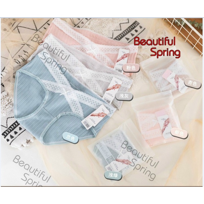 Quần lót bầu và sau sinh cotton kháng khuẩn cạp chéo viền ren cao cấp thoải mái bền đẹp 𝐐𝐋𝟔𝟑