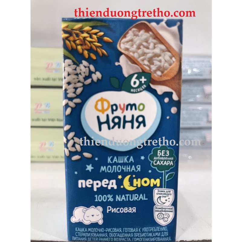 [Date 08.2022] Sữa tăng cân đêm Fruto Nyanya Nga 200ml hộp pha sẵn cho bé