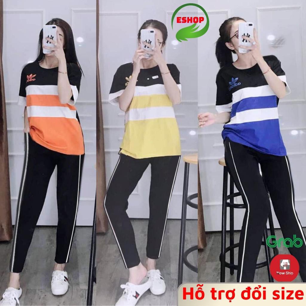 Đồ bộ nữ đồ mặc nhà đồ ngủ thể thao bigsize 45 -85kg Đồ bộ thun nữ đẹp quần dài thu đông dễ thương AD03 ESHOP