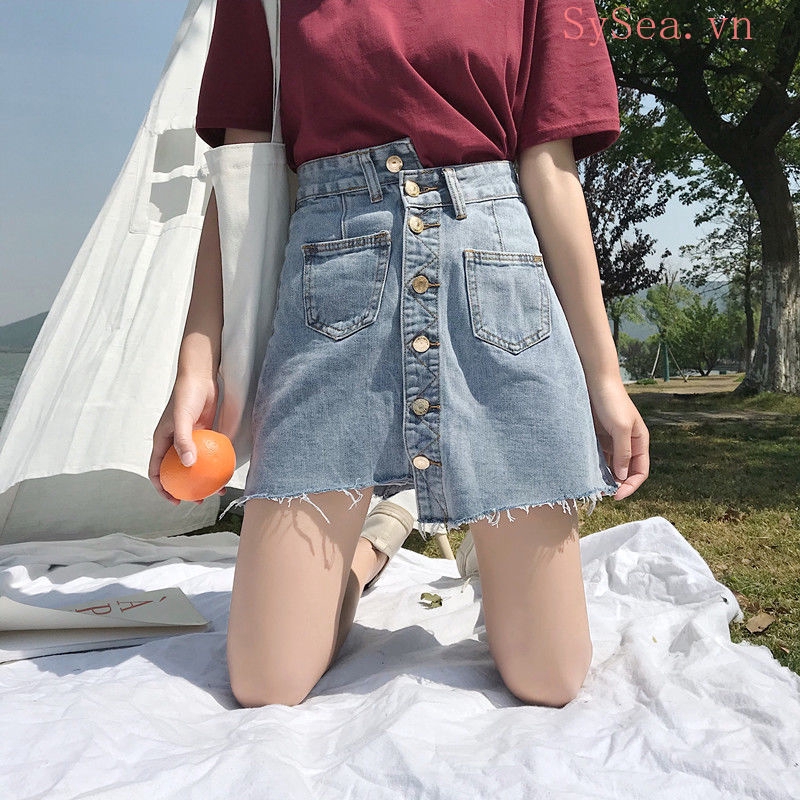 Chân Váy Jean Chữ A Thời Trang Dành Cho Nữ