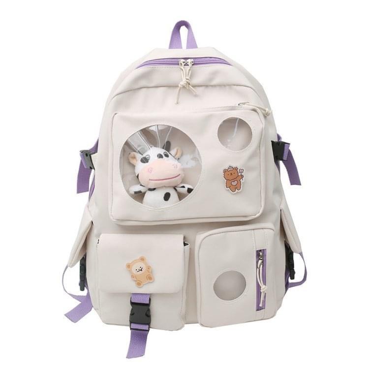 Balo Ulzzang học sinh sinh viên laptop giá rẻ cấp 1 2 3 Hàn Quốc học sinh đi học đi chơi ngăn Mica trong suốt Minibag