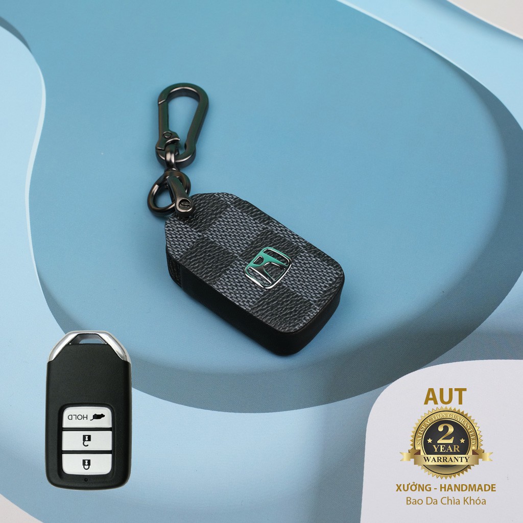 Bao da chìa khóa da Canvas LV Honda 3 nút (Honda City, CIVIC, ACCORD, CR-V,HR-V,Odyssey)