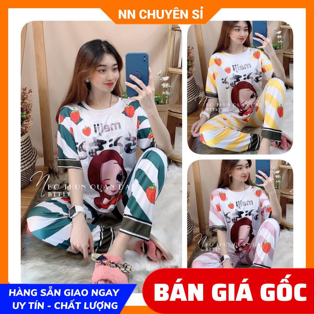 Đồ bộ thun dài in hình cực xinh BTT17 BTT18 ⚡Ảnh thật