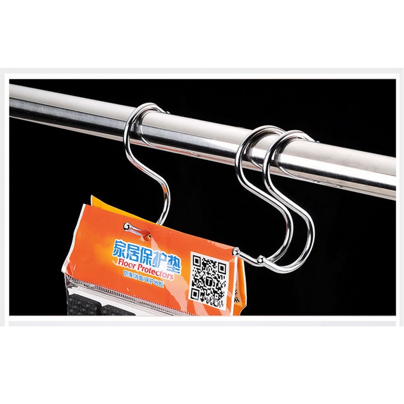 Móc Treo Đồ Hình Chữ S Bằng Thép Không Gỉ Màu Đen Đa Năng Sắp Xếp Gọn Gàng Cho Nhà Bếp / Phòng Tắm