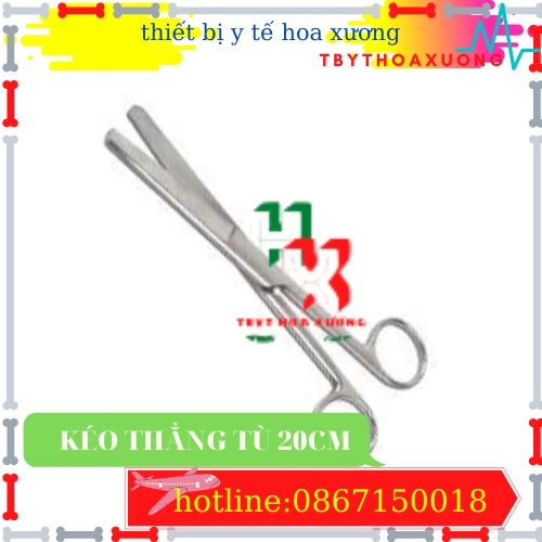 [Hàng Chính Hãng] Kéo Y Tế Thẳng Hai Đầu Tù 20cm Parkistan - Kéo Cắt Thuốc 20cm