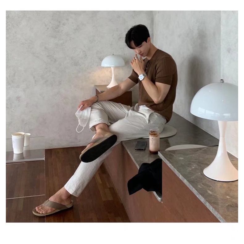 Áo Thun Nam Tay Ngắn Cổ Chữ V Phong Cách Hàn Quốc