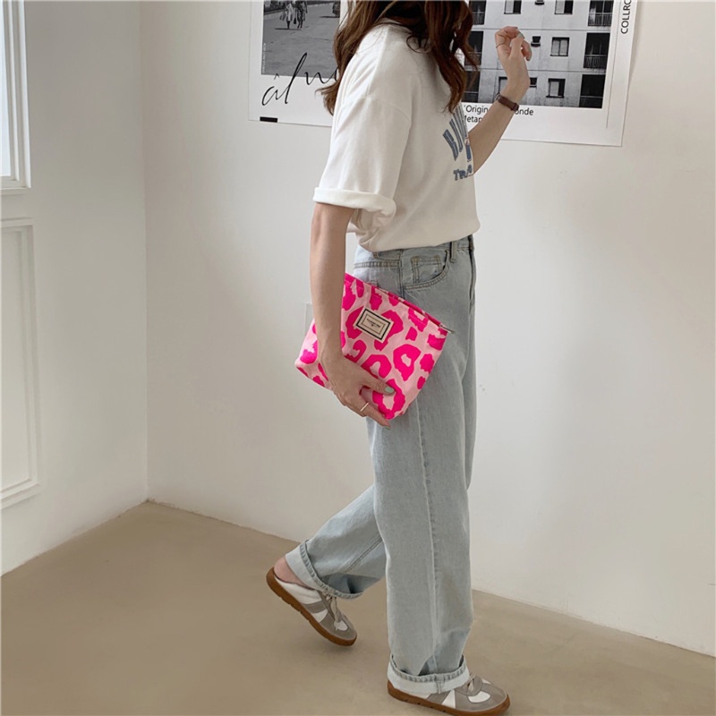 Túi Xách Canvas Cỡ Lớn In Họa Tiết Báo Hồng Thời Trang