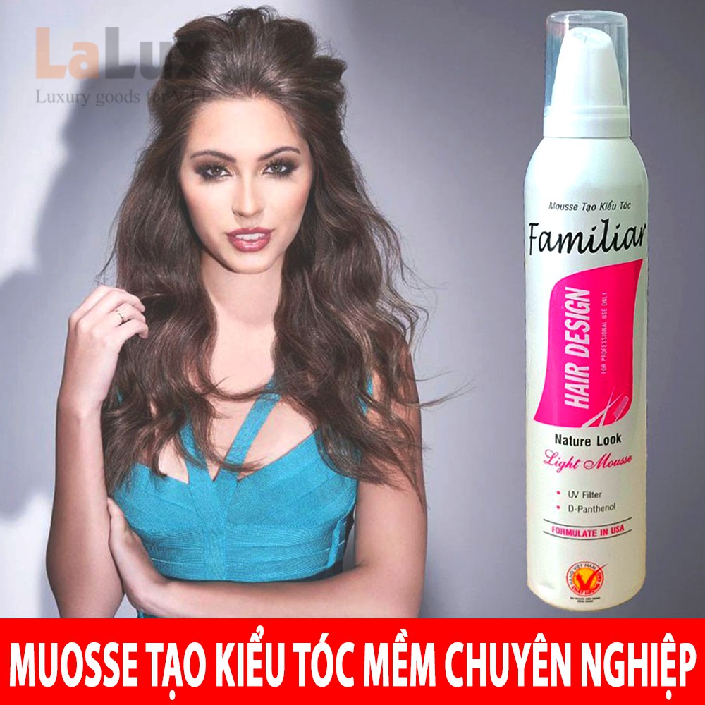 Mousse Tạo Kiểu Tóc Nữ FAMILIAR DẠNG MỀM / DẠNG CỨNG - Chai Keo Xịt Vuốt Tóc Giữ Nếp cho Nam Nữ - Gôm Xit Tóc Lalux