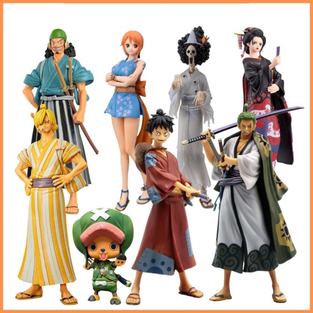 Mô hình One Piece Luffy Zoro Sanji Nami Robin Chopper Usopp Brook O Kiku ở wano quốc