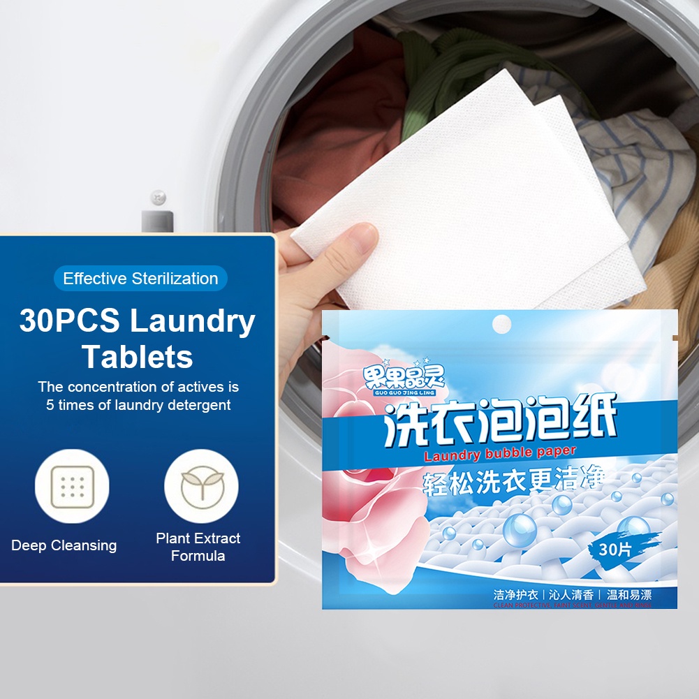 30 Viên Giặt Gia Dụng Cái/túi Viên Giặt Khử Trùng Mạnh Khử Trùng Làm Sạch Sâu Xà Phòng Giặt Quần Áo Giặt Đậm Đặc Okase