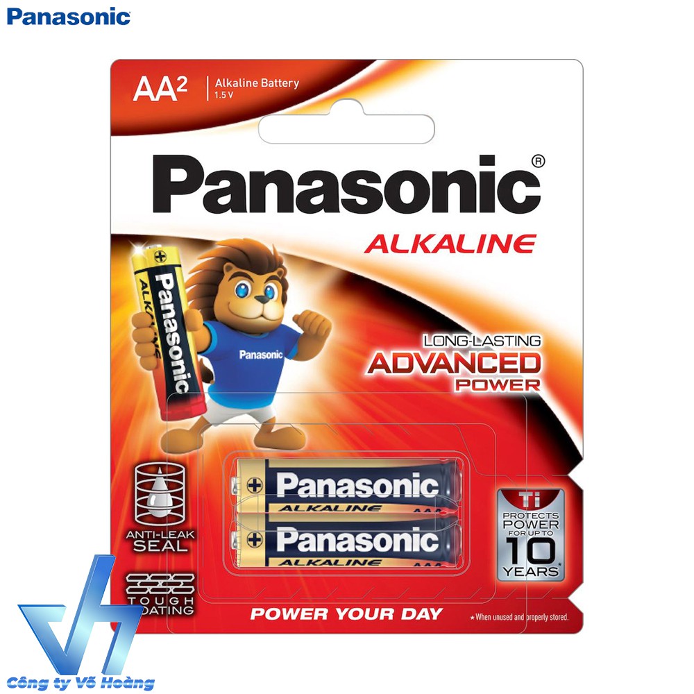 2 pin AA Alkaline Panasonic LR6T - Pin kiềm, pin tiểu chống chảy, dung lượng lớn