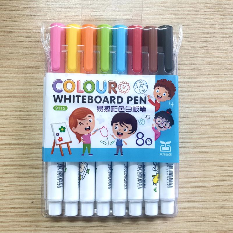 Bộ 8/12 màu bút dạ vẽ bảng trắng xóa được
