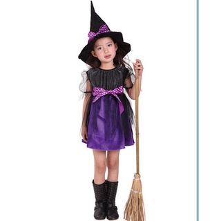 Trang Phục Hóa Trang Halloween Nhân Vật Phù Thủy Cho Bé