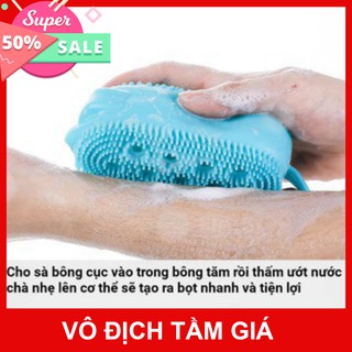 D64 Bông tắm silicon massage tạo bọt