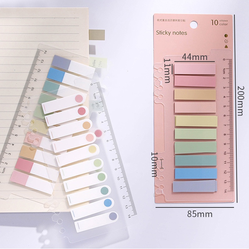 Bộ 200 Tờ Giấy Ghi Chú Đánh Dấu Trang Sách Hình Hoa Morandi Đáng Yêu