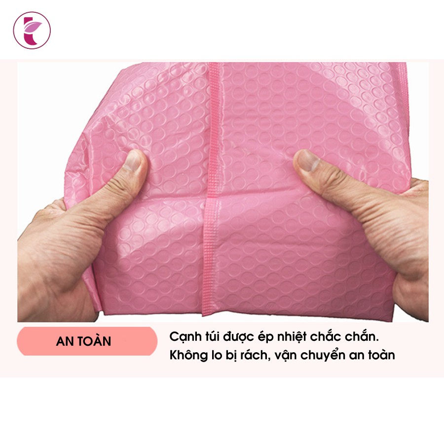11x15cm - 50 Túi nilon Hồng Túi gói hàng chống sốc lót bóng khí niêm phong