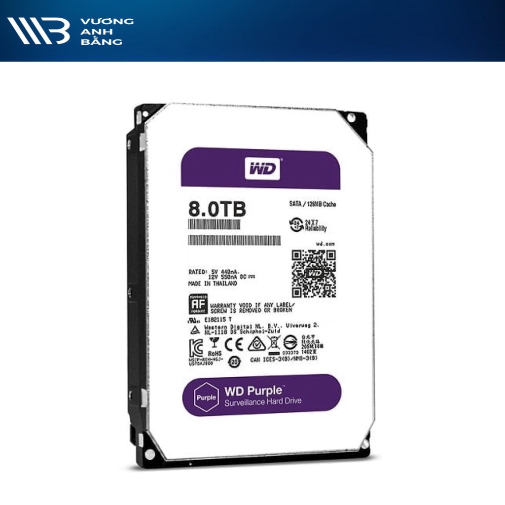 HDD PC WD 6T PURPLE Chuyên Camera Hàng Cty - Bảo Hành 24 tháng