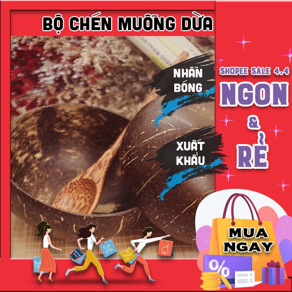 BÁT CHÉN DỪA (RẺ  SẬP SÀN) GÁO, MUỖNG GỖ DỪA 100% THIÊN NHIÊN, QUÊ MỘT CỤC 1 CÁI GÁO DỪA