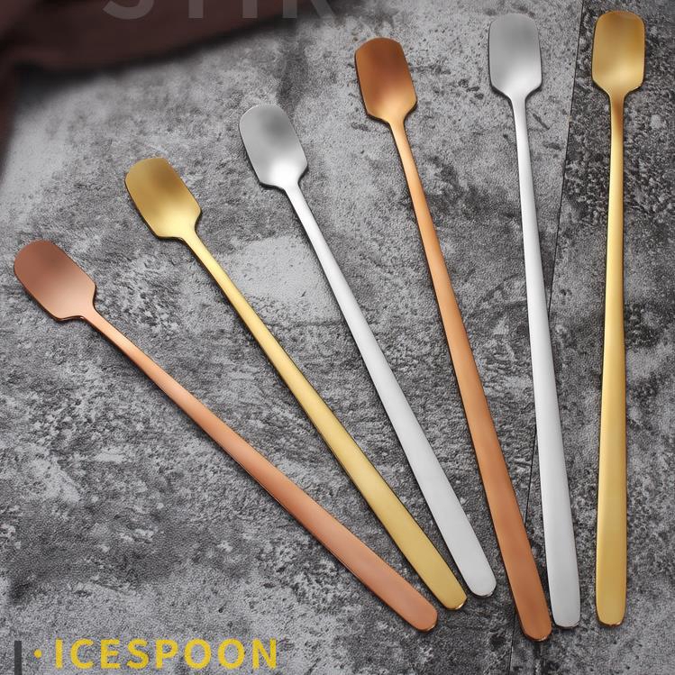 Muỗng khuấy cà phê tay cầm dài bằng thép không gỉ chất lượng cao | BigBuy360 - bigbuy360.vn