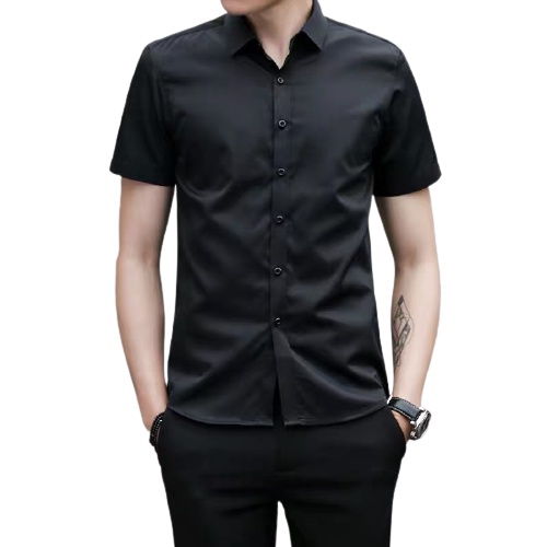 Áo sơ mi Nam ngắn tay OKU dáng trơn vải mịn không nhăn không bai xù