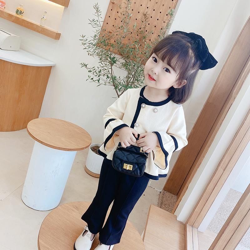 Bộ 2 món áo khoác + quần ống loe phong cách Hàn Quốc mùa thu cho bé gái 2023