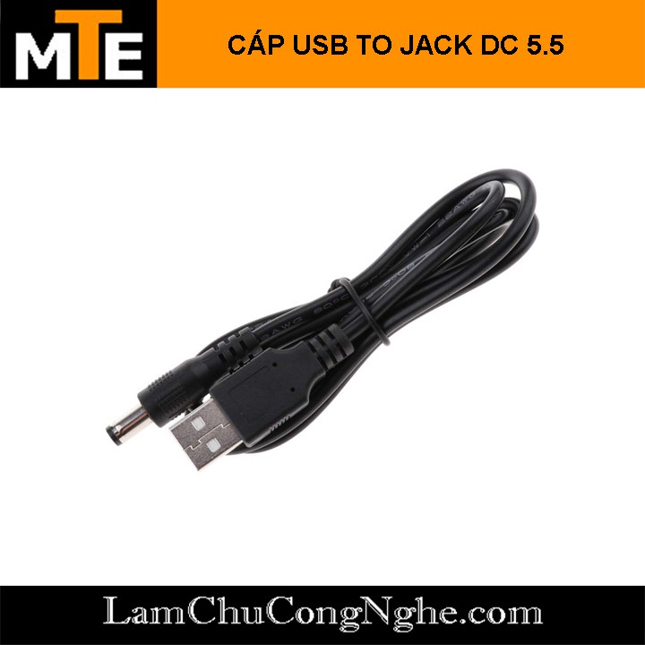 Cáp USB to Jack DC 5.5*2.1mm Đực