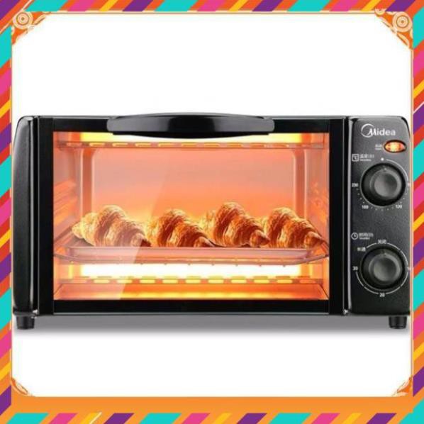 Lò nướng mini Midea 10L tặng kèm khay nướng và dụng cụ làm bánh