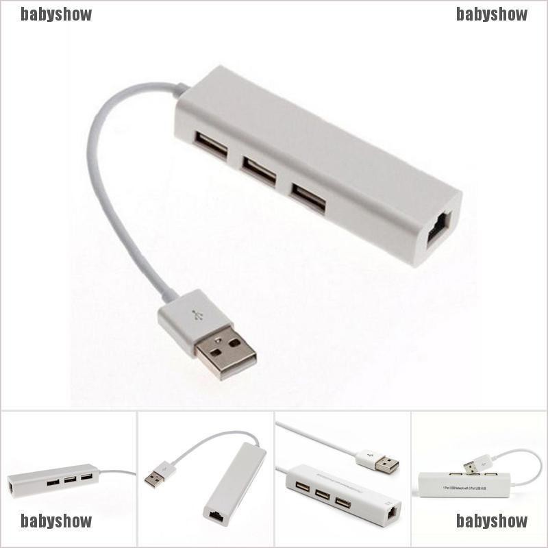 Bộ chuyển đổi mạng từ USB 2.0 sang mạng LAN/RJ45 có 3 cổng USB 2.0 tiện dụng