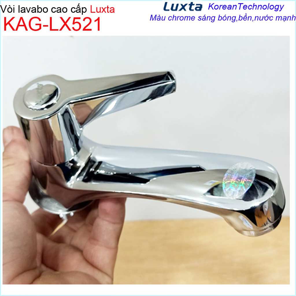 Vòi lavabo lạnh Luxta KAG-LX521 tay gạt vuông, vòi chậu rửa mặt nước mạnh sử dụng siêu bền