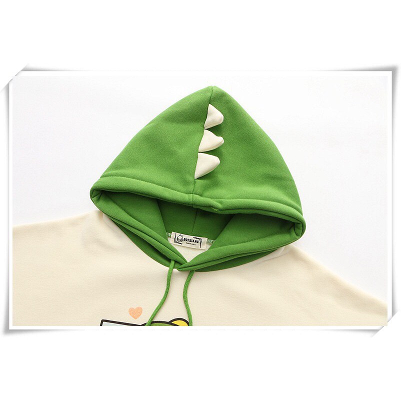 Hoodie unisex in hình khủng long tay ống xòe lạ mắt | BigBuy360 - bigbuy360.vn