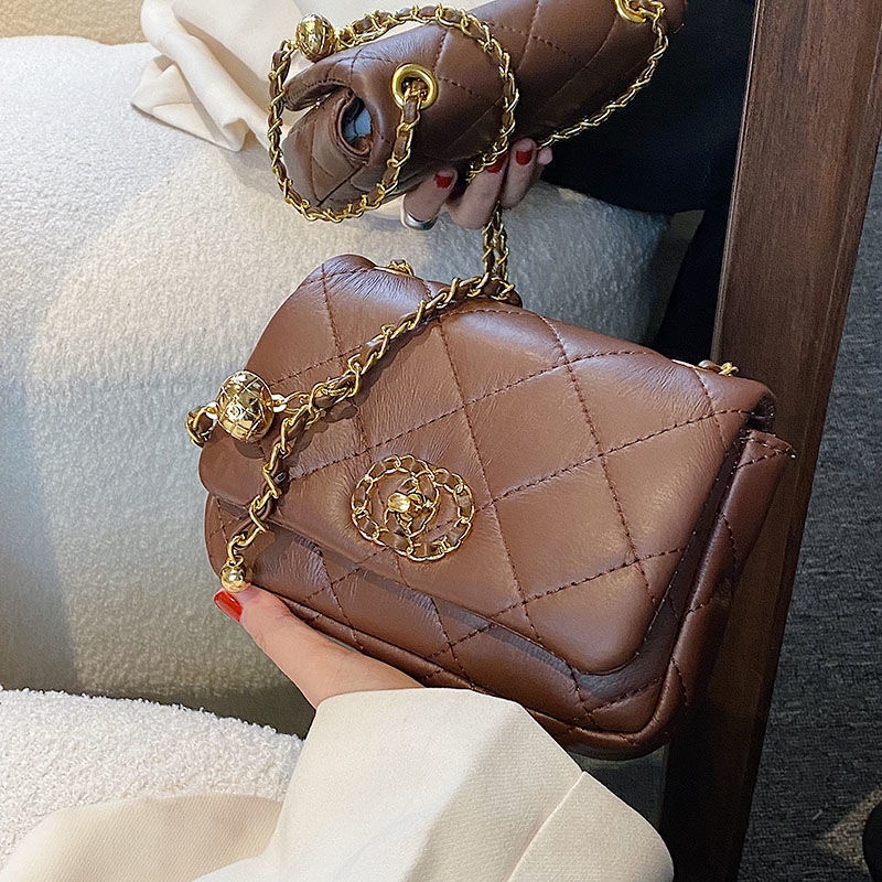 Túi Xách Đeo Vai Phối Dây Xích Phong Cách Thời Trang Hàn Quốc 2022 Dành Cho Nữ