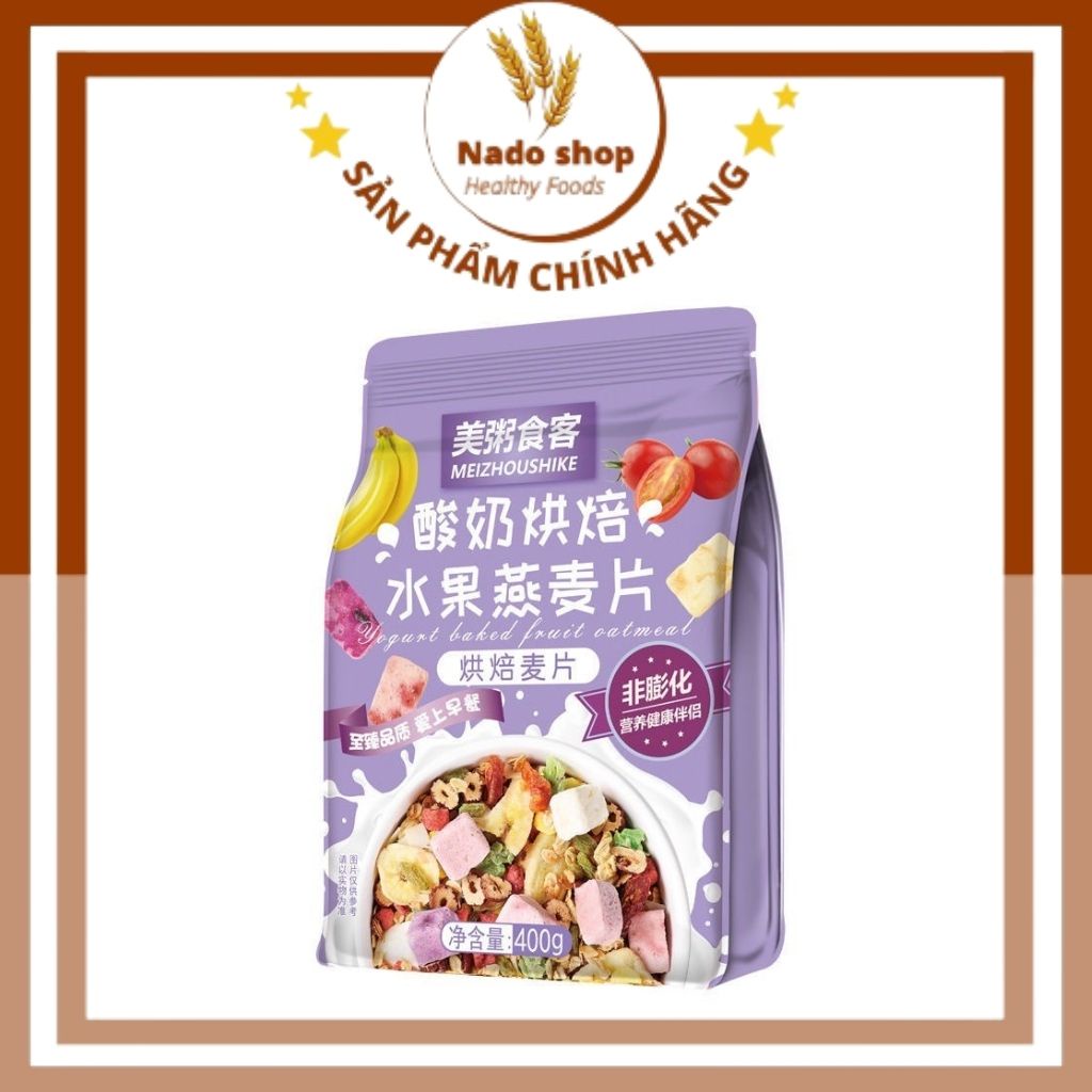 Ngũ cốc sữa chua hoa quả 400g, ngũ cốc dinh dưỡng siêu ngon, hỗ trợ giảm cân