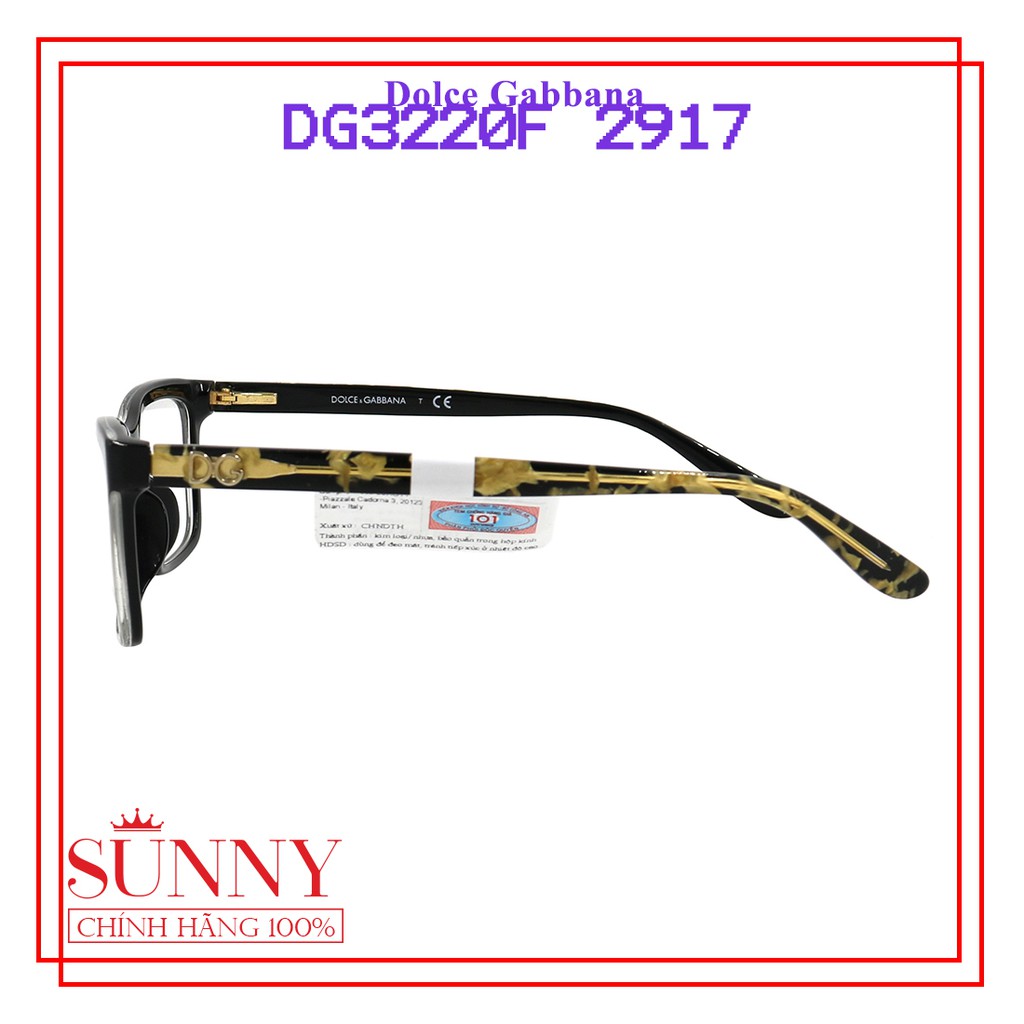 Gọng kính nam nữ chính hãng Dolce & Gabbana DG3220F 2917 màu sắc thời trang, thiết kế dễ đeo bảo vệ mắt