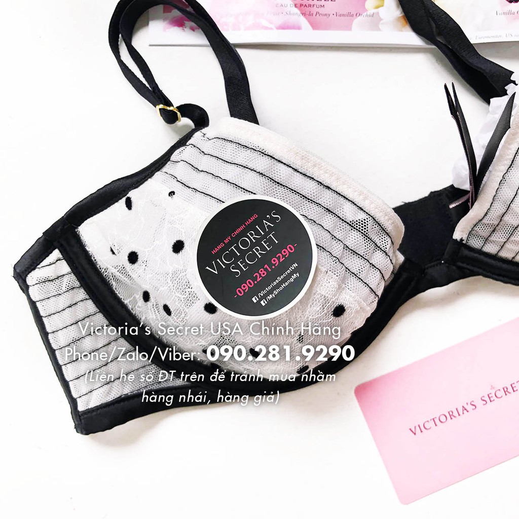 Vic USA 36B, B80 - Áo lót trắng phối ren sexy (136), không mút, Luxe Lingerie, Unlined Demi, Coconut - Victoria's Secret | BigBuy360 - bigbuy360.vn