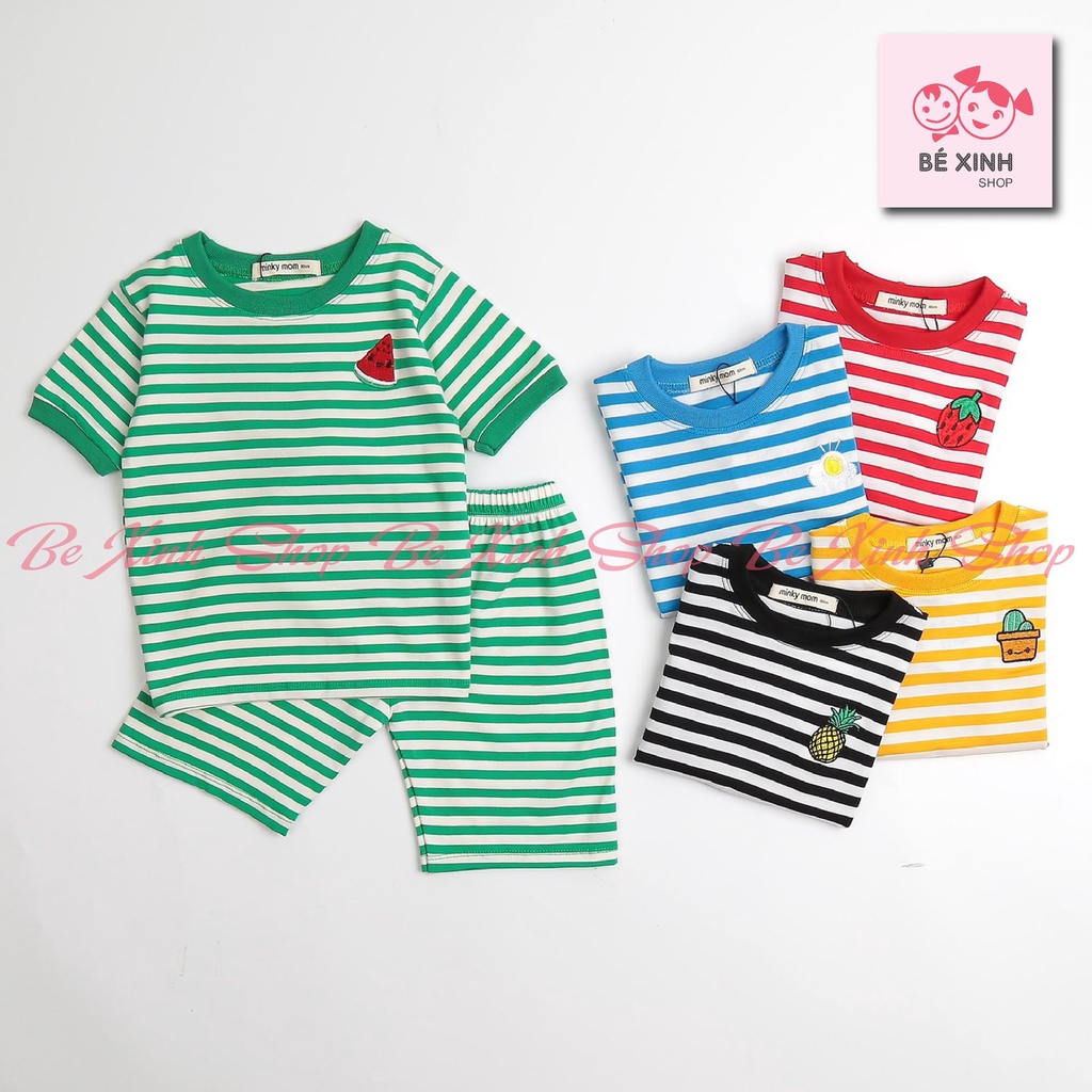 Bộ Quần Áo Cho Bé Trai Bé Gái Mặc Nhà Minky Mom [Sale Sale] Bộ Đồ Cho Bé Trai Gái Cộc Tay Mặc Nhà SỌC TRÁI CÂY Thun Lạnh