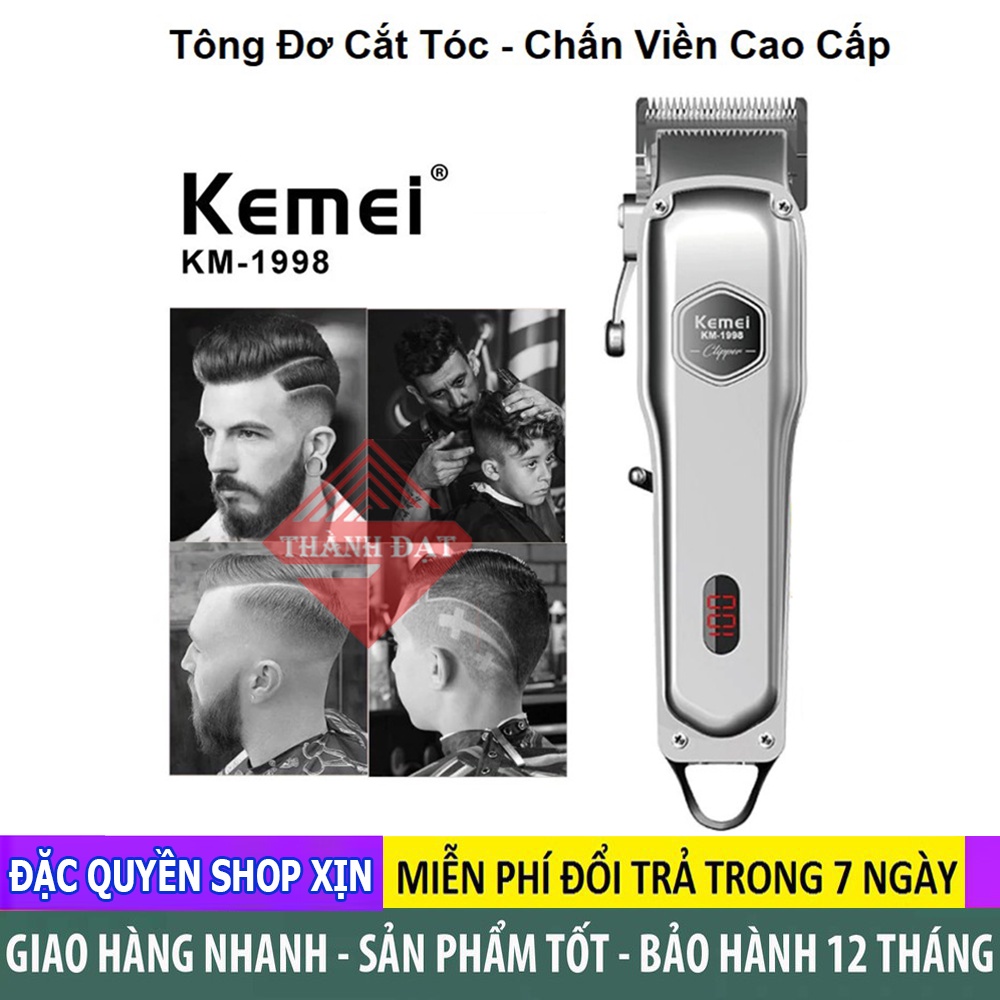 Tông đơ cắt tóc Kemei 1998 hàng chính hãng tăng đơ cắt tóc chuyên nghiệp không dây dùng cho Salon